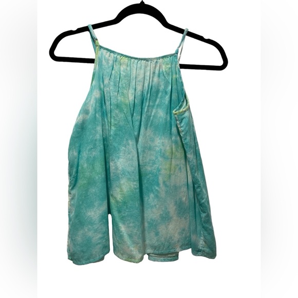 Nwt Cat and Jack Girls Flowy Green Blue Tie Dyed Tank Top Size L - Picture 2 of 4